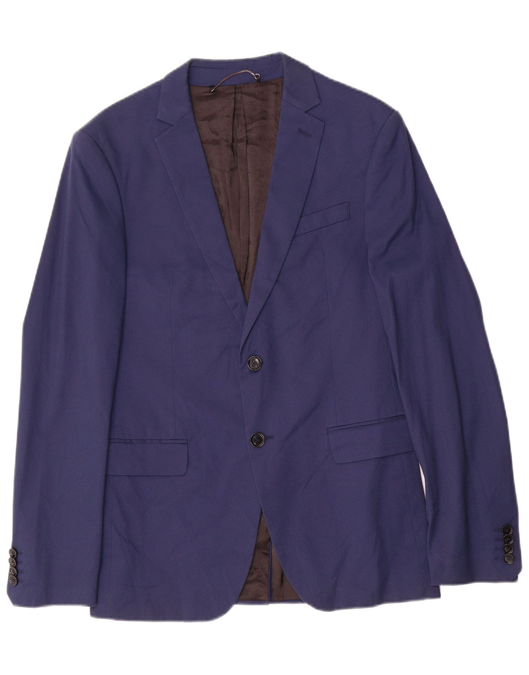Giacca blazer da uomo a 2 bottoni Zara EU 48 cotone blu navy medio