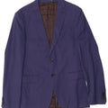 Giacca blazer da uomo a 2 bottoni Zara EU 48 cotone blu navy medio
