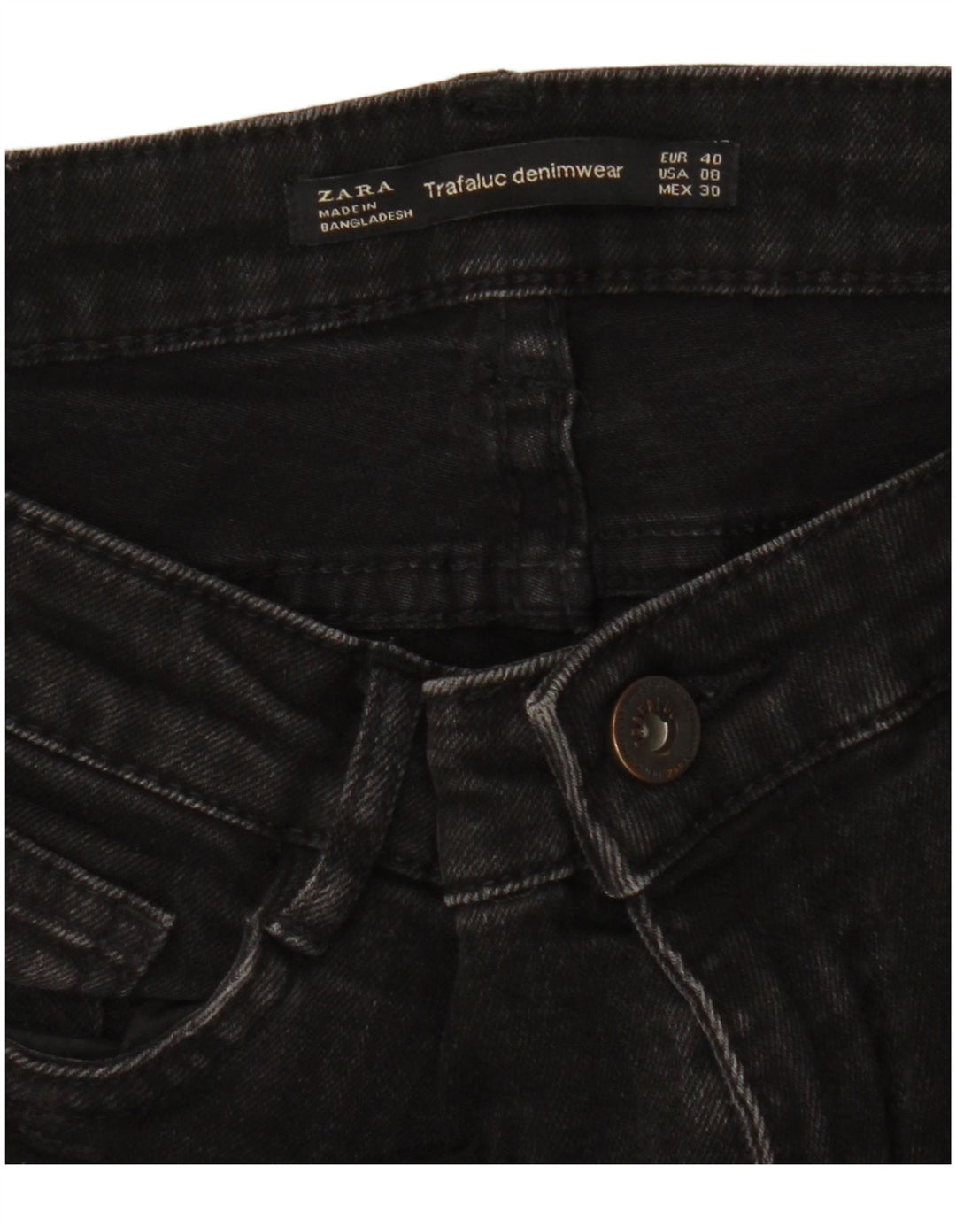 Jeans slim da donna ZARA EU 40 medio W30 L28 neri
