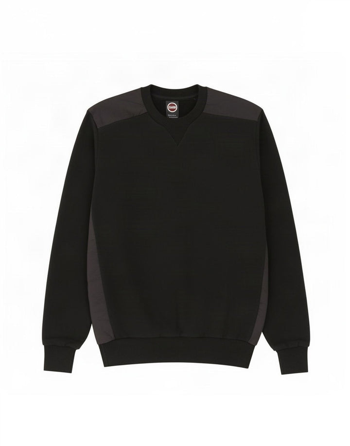 Felpa da uomo Colmar Maglione piccolo in cotone color block nero
