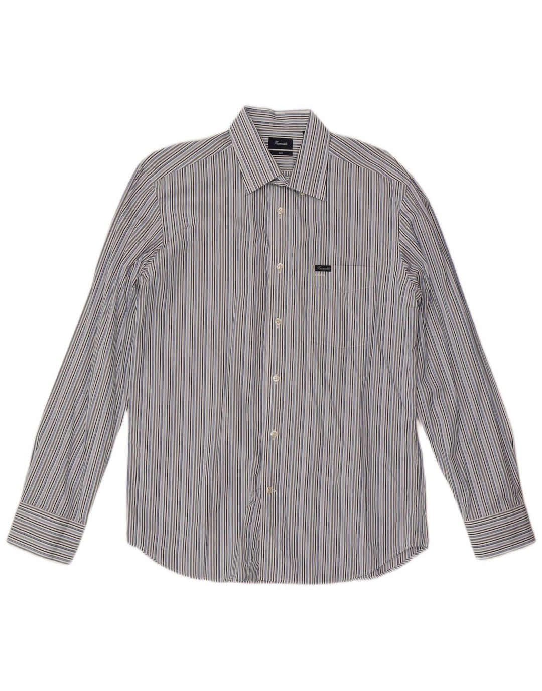 Camicia Club da uomo Faconnable in cotone a righe blu medio