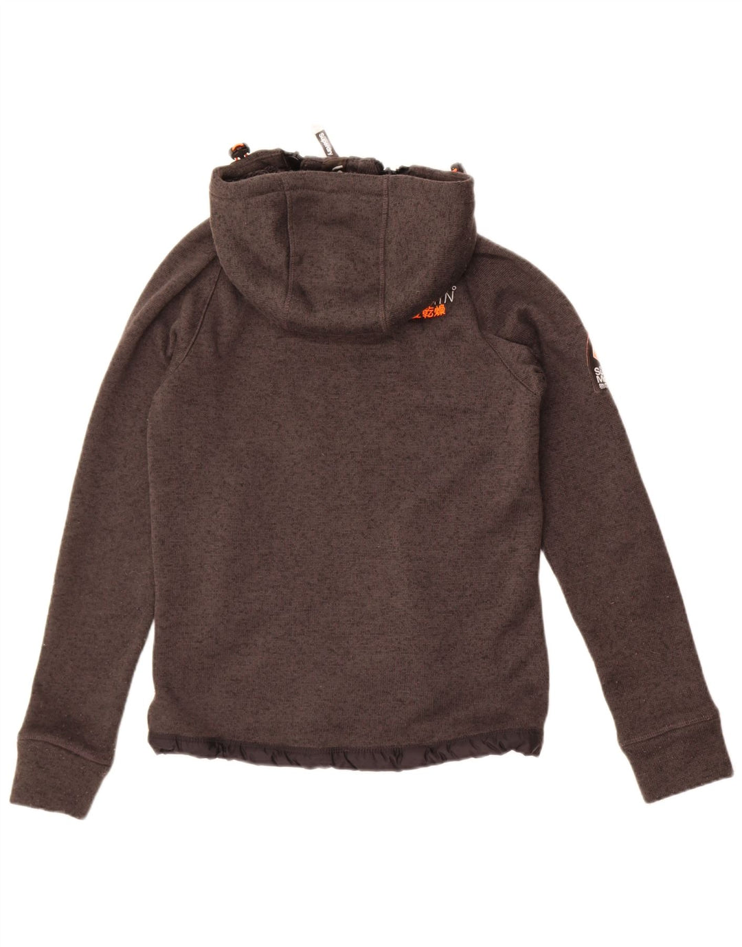 Giubbotto bomber in maglia con cappuccio da uomo Superdry UK 36 piccolo poliestere chiazzato grigio
