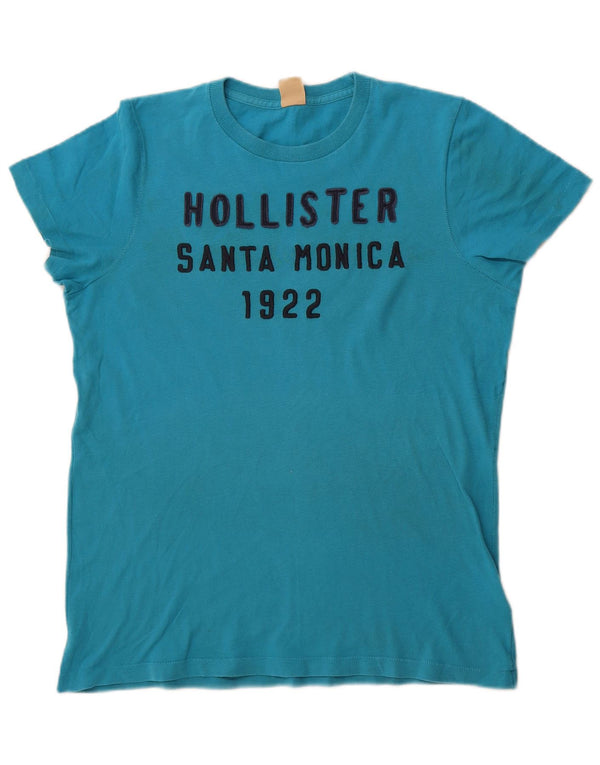 T-shirt grafica da uomo Hollister Top in cotone blu medio