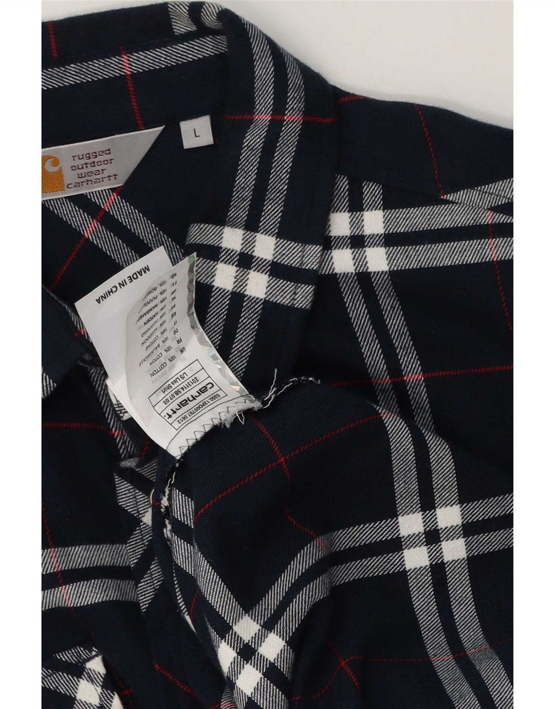 Camicia da uomo in flanella Carhartt grande cotone a quadri blu navy