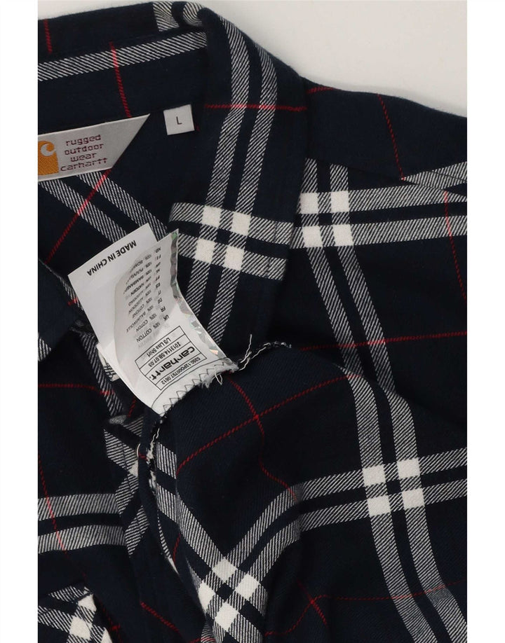 Camicia da uomo in flanella Carhartt grande cotone a quadri blu navy