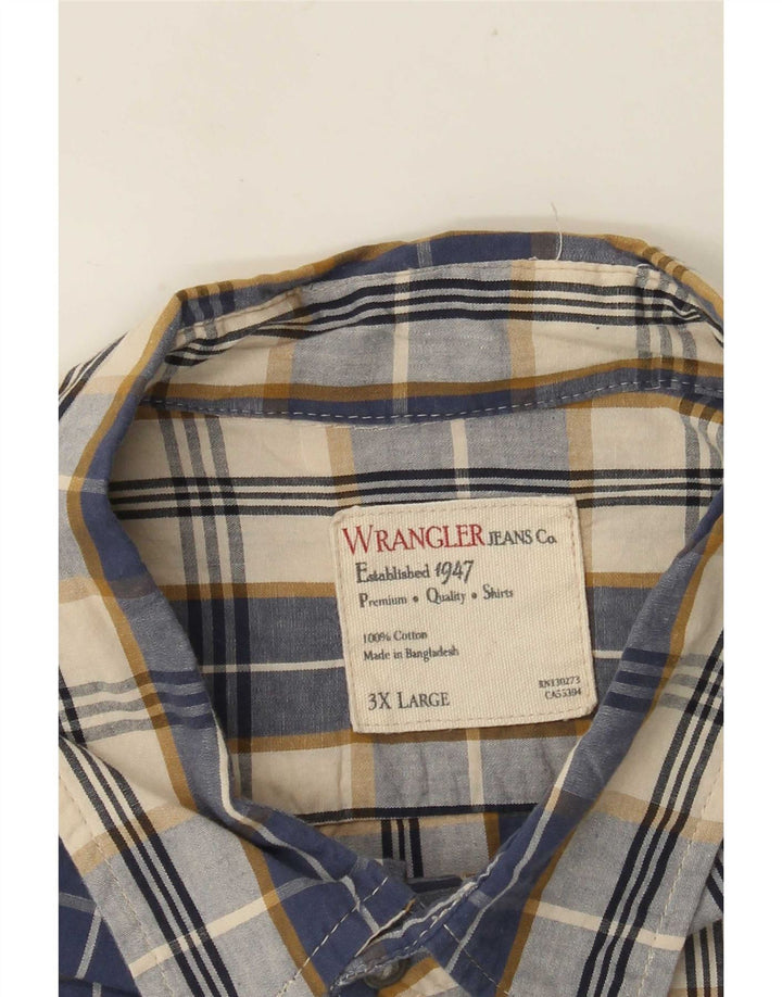 Camicia da uomo Wrangler 3XL in cotone a quadri blu navy