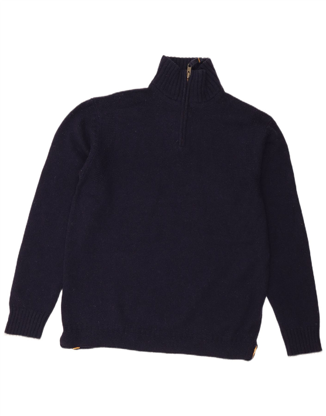 Maglione da uomo Boden con zip e collo grande in lana d'agnello blu navy