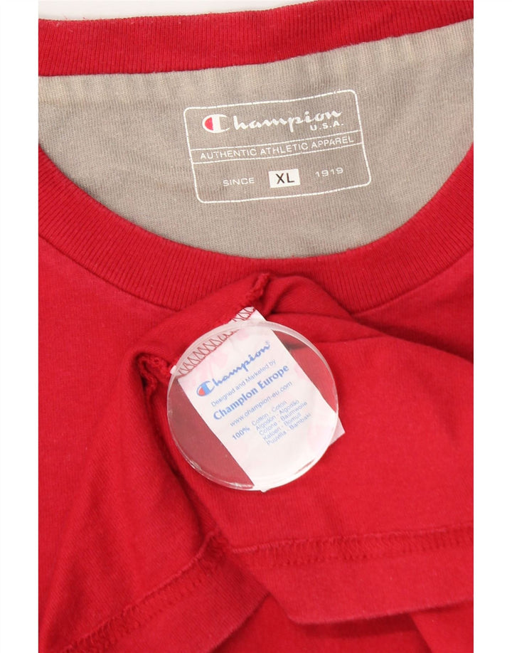 T-shirt da uomo Champion Top XL in cotone rosso