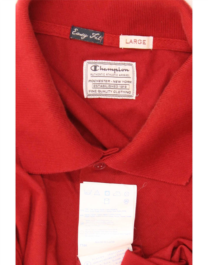 Polo Champion da uomo Easy Fit, taglia grande, in cotone rosso