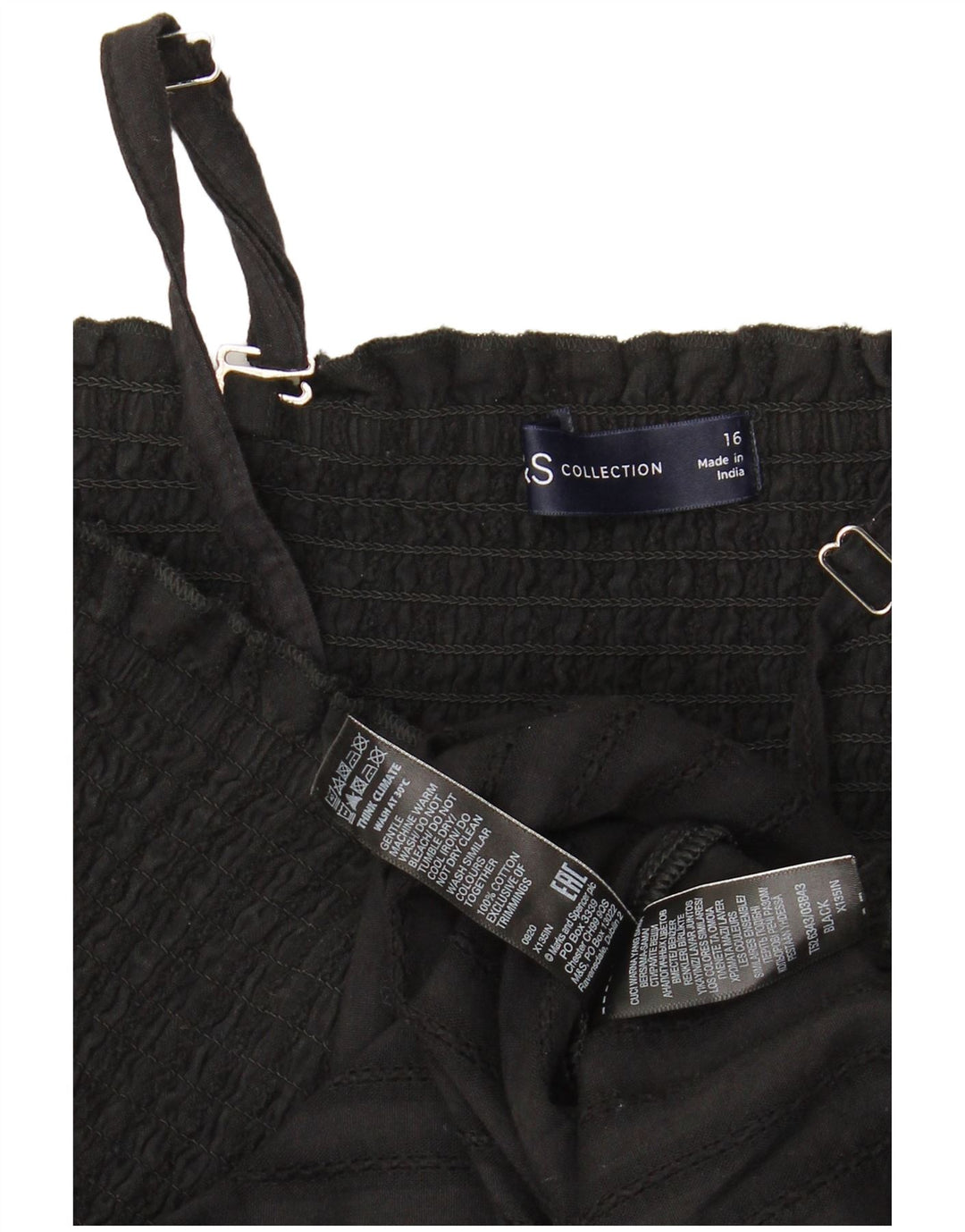 Vestito estivo da donna Marks & Spencer UK 16 grande cotone a righe nere