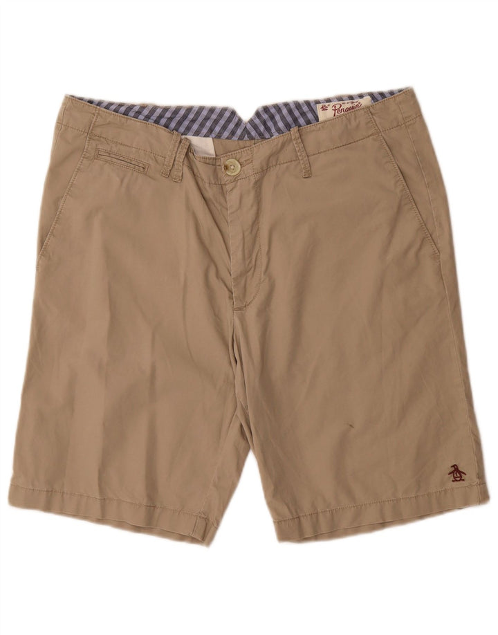 PENGUIN Pantaloncini chino da uomo medi W32 in cotone beige