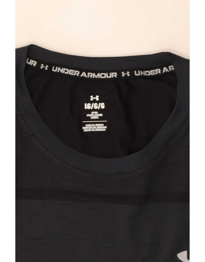 T-shirt aderente da uomo Under Armour Top grande grigio chiazzato