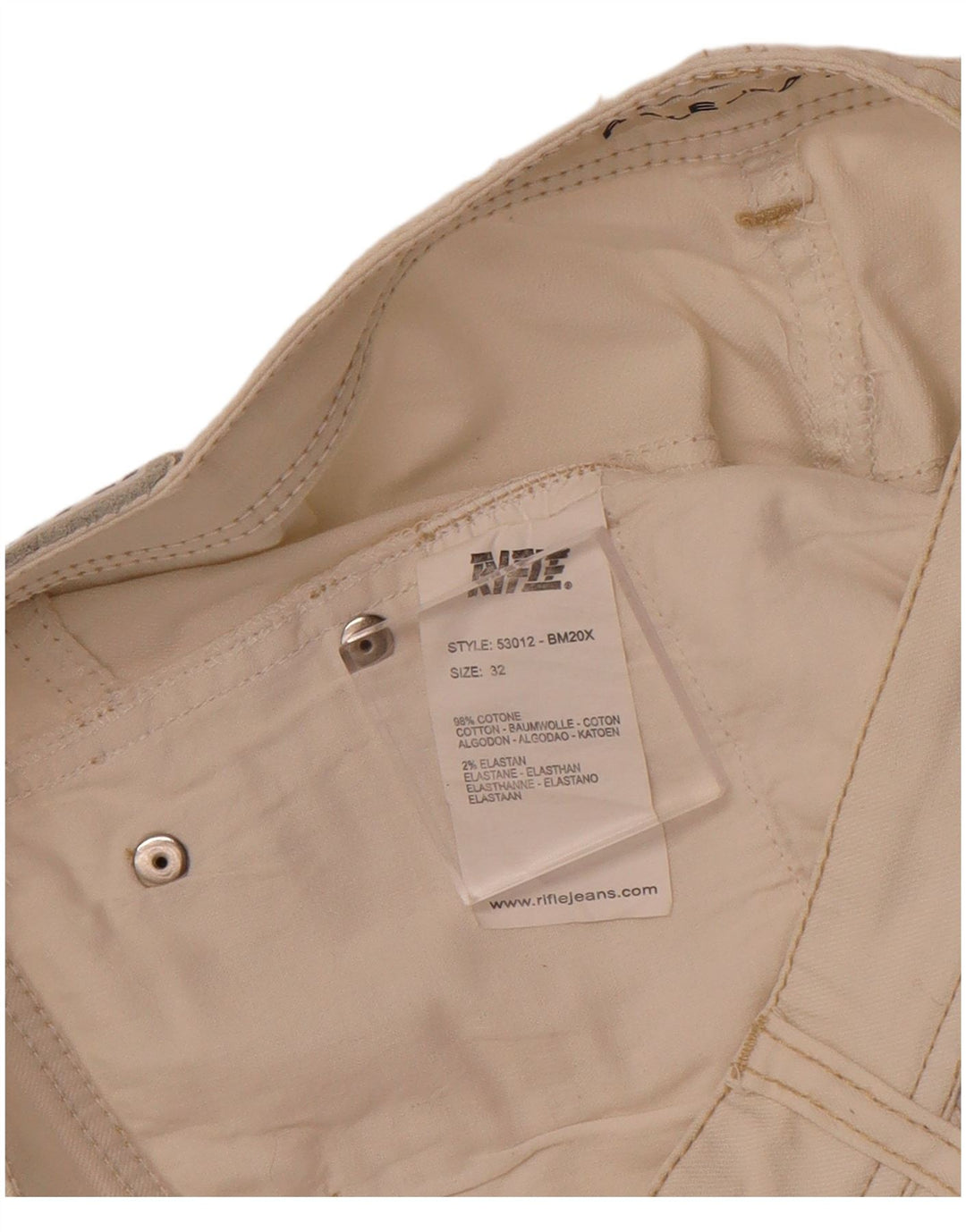 RIFLE Womens Casual Shorts W32 Large  White Cotton