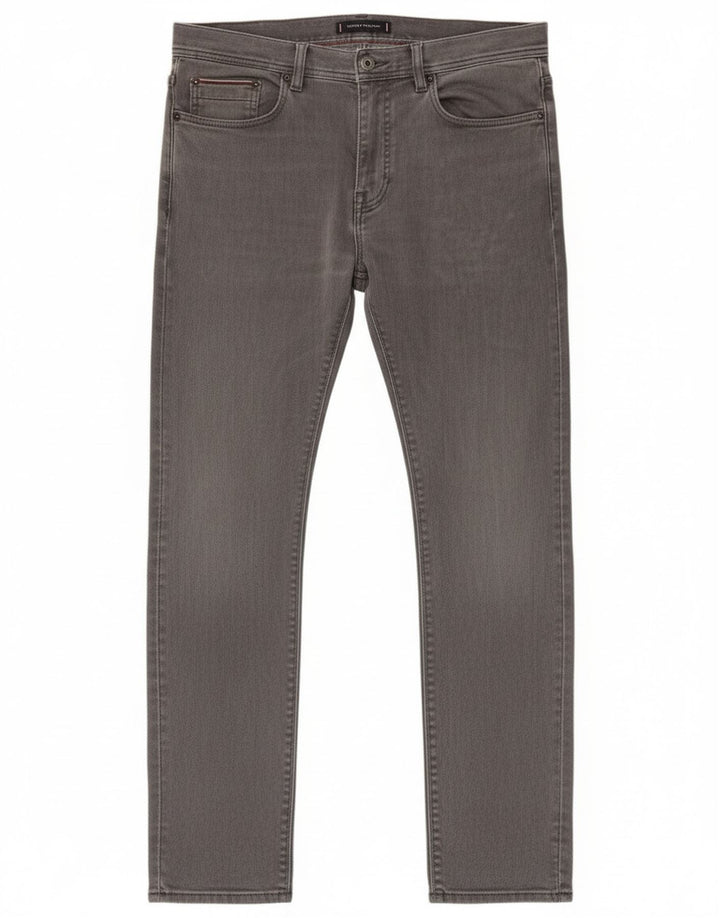 Tommy Hilfiger Uomo Bleecker Slim Jeans W32 L32 Cotone Grigio