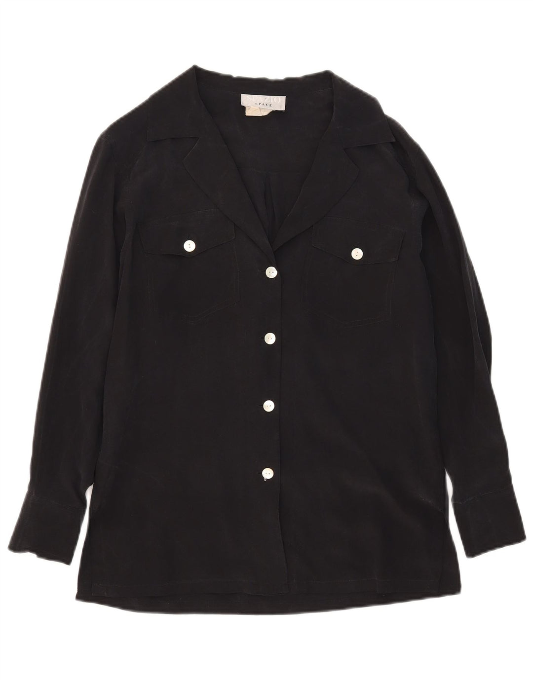Spazio Camicia Camicia Oversize da Donna UK 10 Piccola Seta Nera