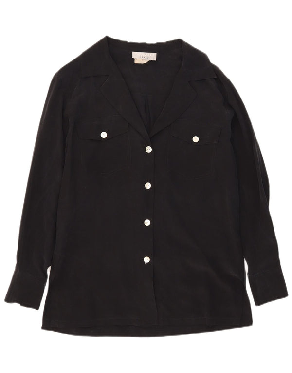 Spazio Camicia Camicia Oversize da Donna UK 10 Piccola Seta Nera