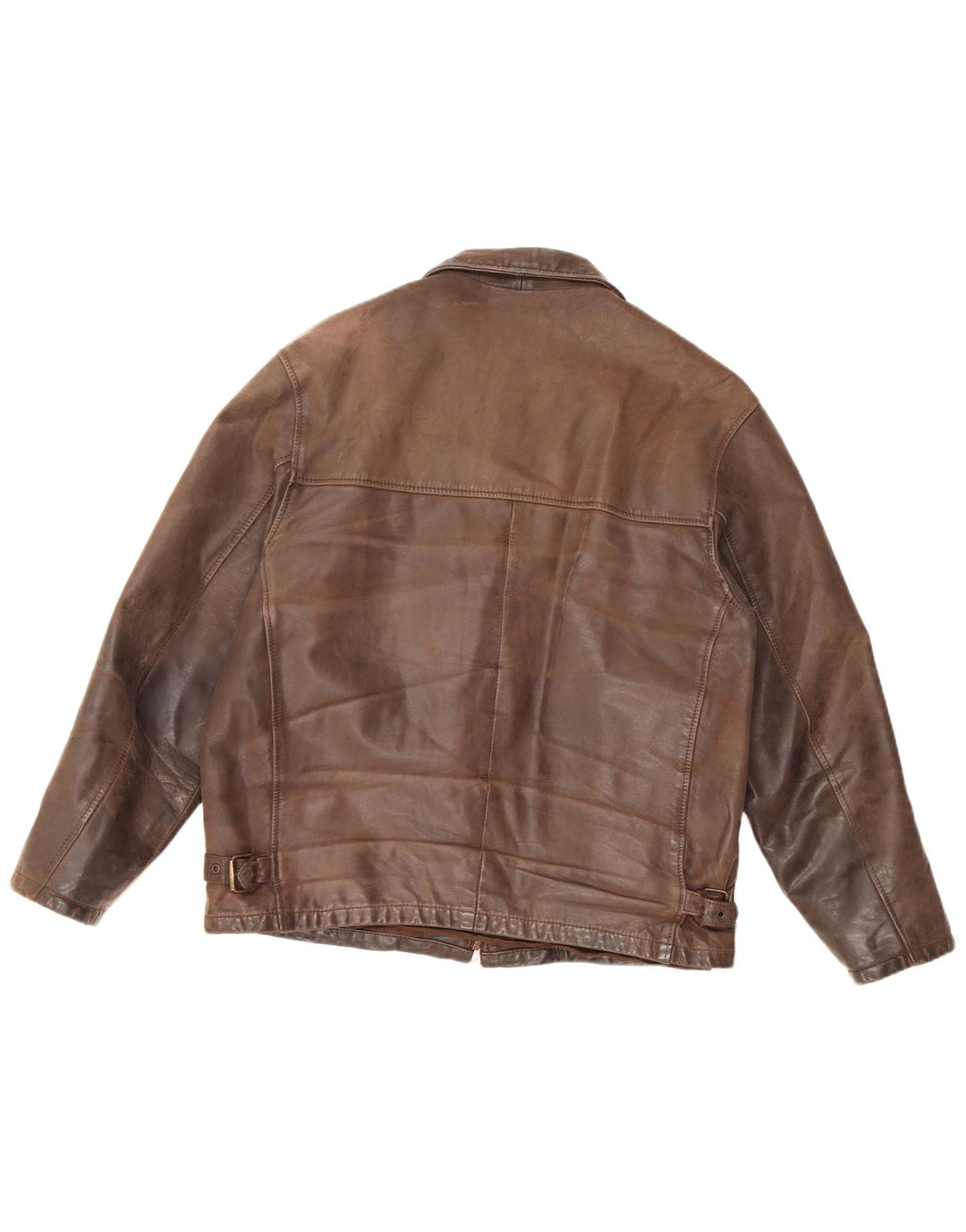 Giacca in pelle da uomo VINTAGE UK 36 Piccola pelle marrone