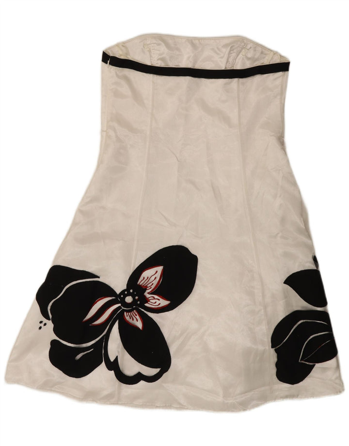 Abito senza spalline da donna Debut UK 14 Nylon floreale bianco medio