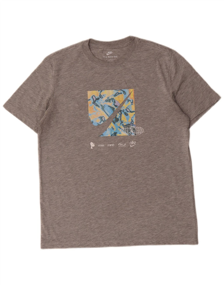 T-shirt grafica da uomo Nike Top Small in cotone grigio