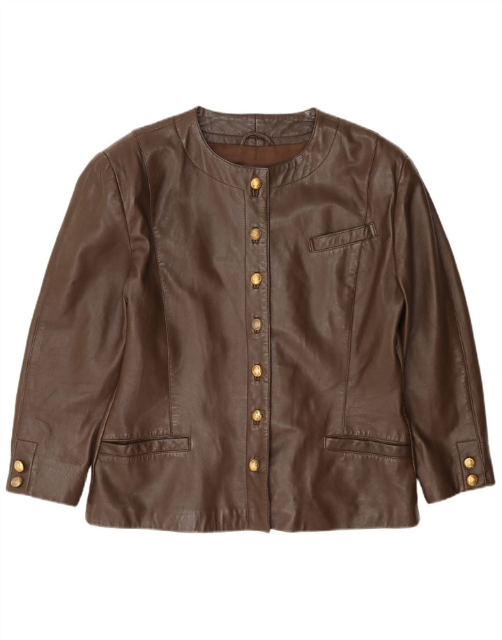 Giacca blazer in pelle da donna Alba Moda UK 14 Marrone medio