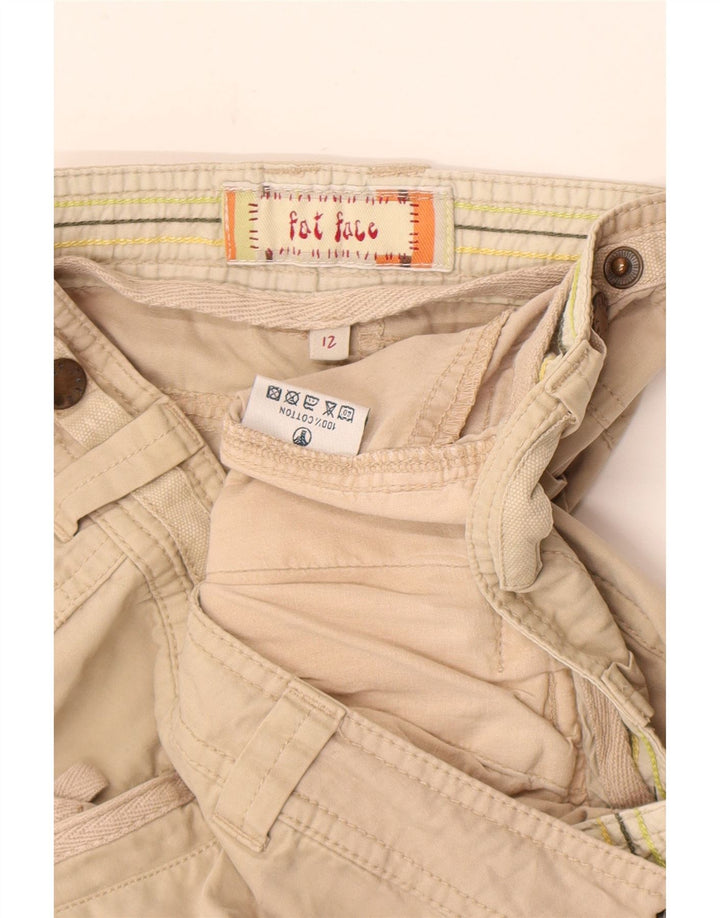 Pantaloncini bermuda cargo da donna Fat Face UK 12 medi W32 cotone beige