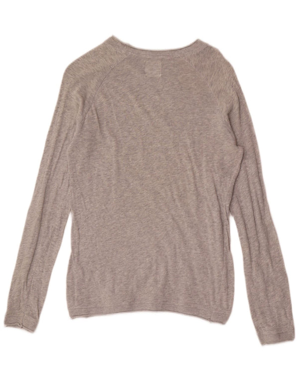 Maglione Zara da uomo con scollo a barchetta piccolo in cotone chiazzato grigio