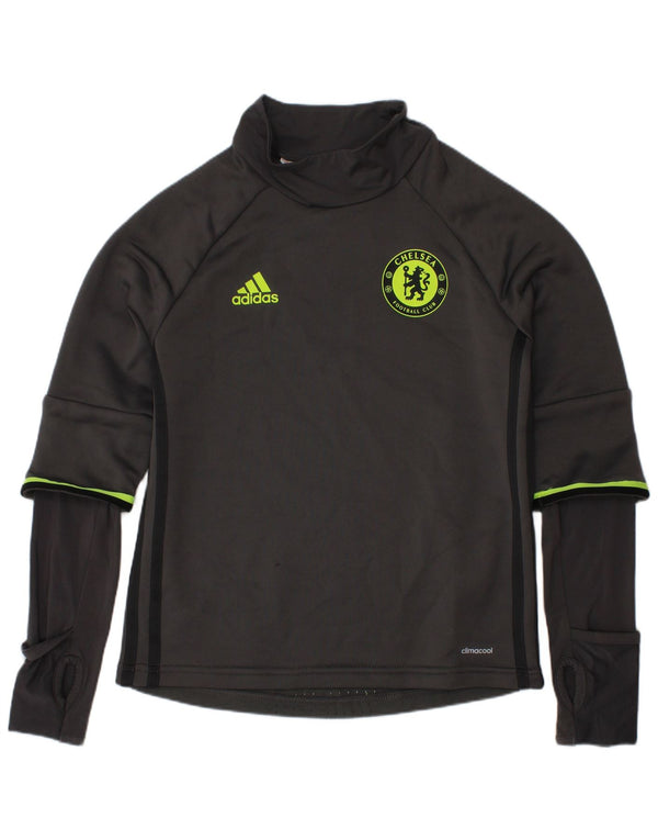 Adidas Ragazzo Chelsea FC Graphic Top Manica Lunga 7-8 Anni Poliestere Grigio