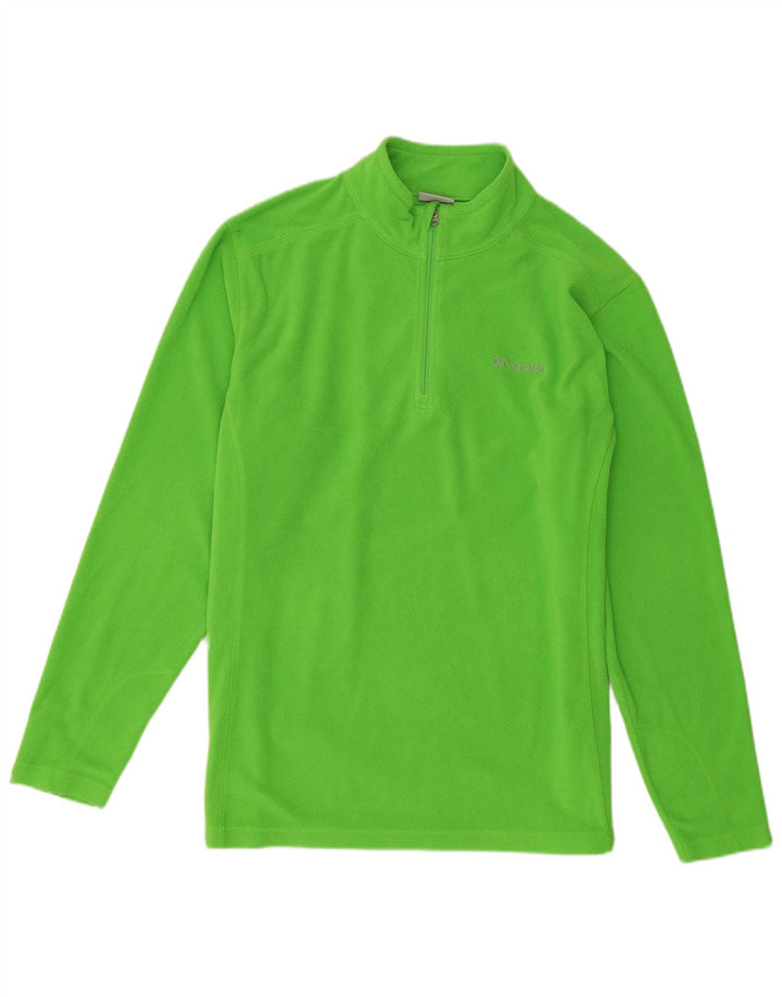 Maglione in pile Columbia da uomo con zip e collo, grande, in poliestere verde