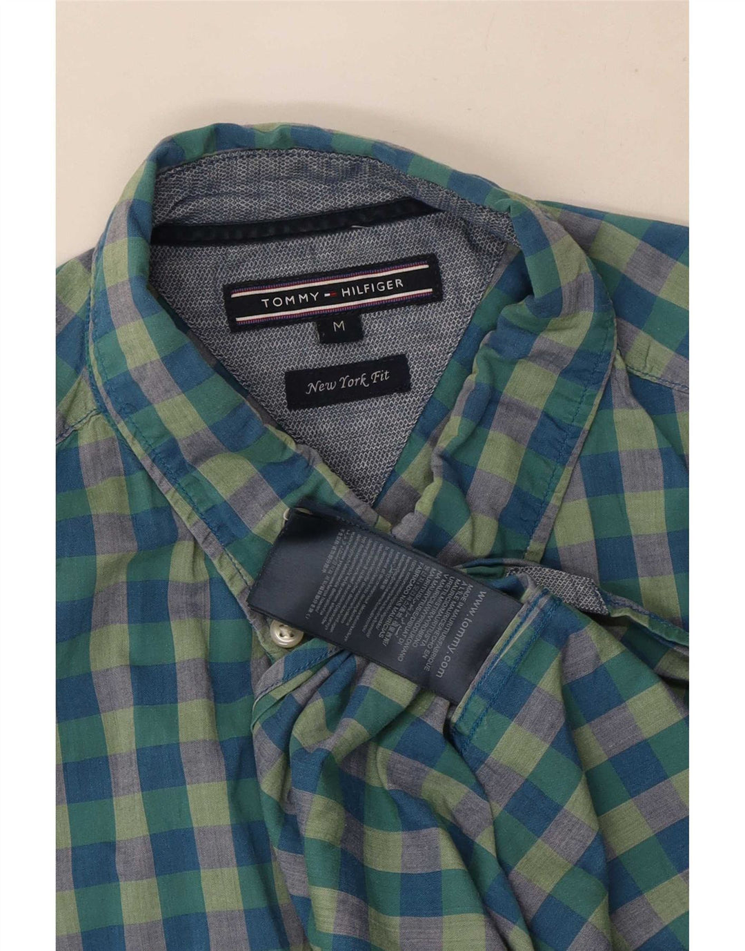 Camicia da uomo Tommy Hilfiger New York Fit Camicia in cotone a quadretti blu medio