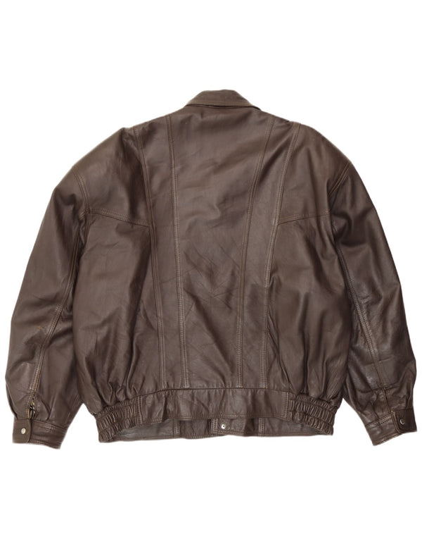 Giacca in pelle bomber da uomo Hohenstein UK 44 2XL Pelle marrone