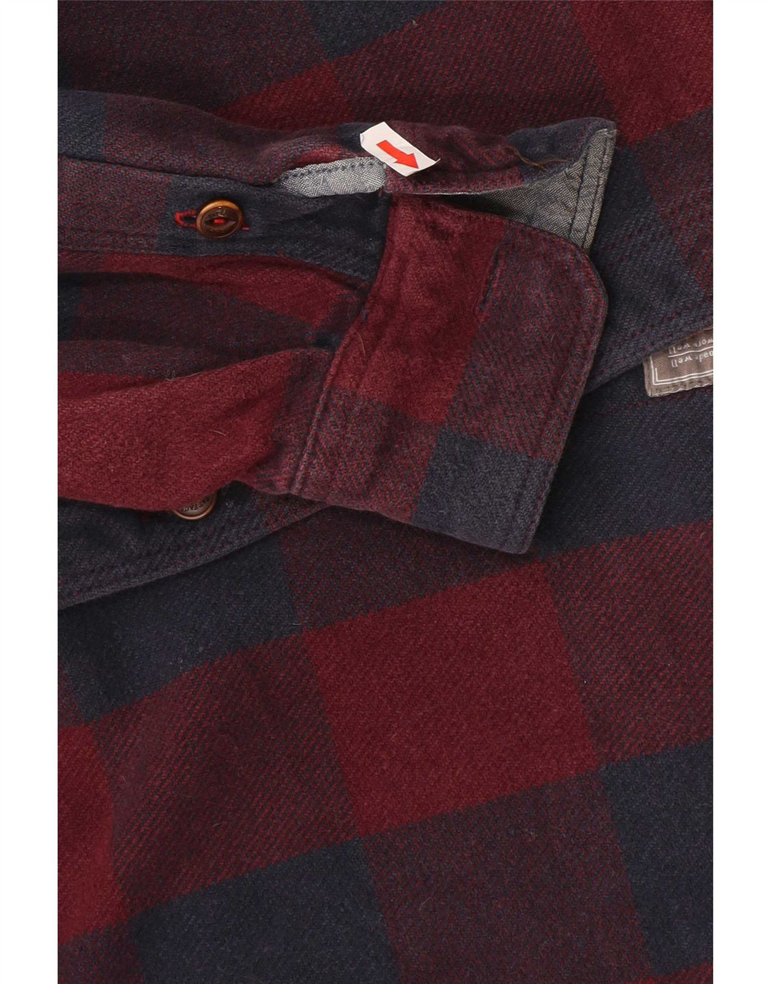 Fat Face Camicia da uomo in flanella dal taglio classico, piccolo cotone a quadri rossi