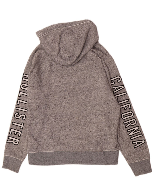 Maglione con cappuccio grafico da uomo Hollister in cotone chiazzato grigio medio
