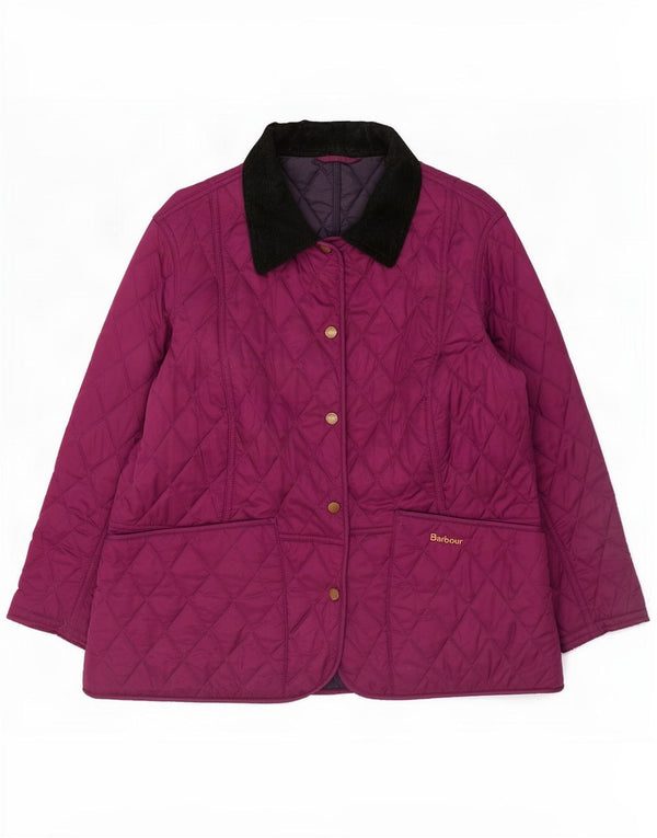 Giacca trapuntata da donna Barbour UK 16 Large Viola Colourblock in poliammide