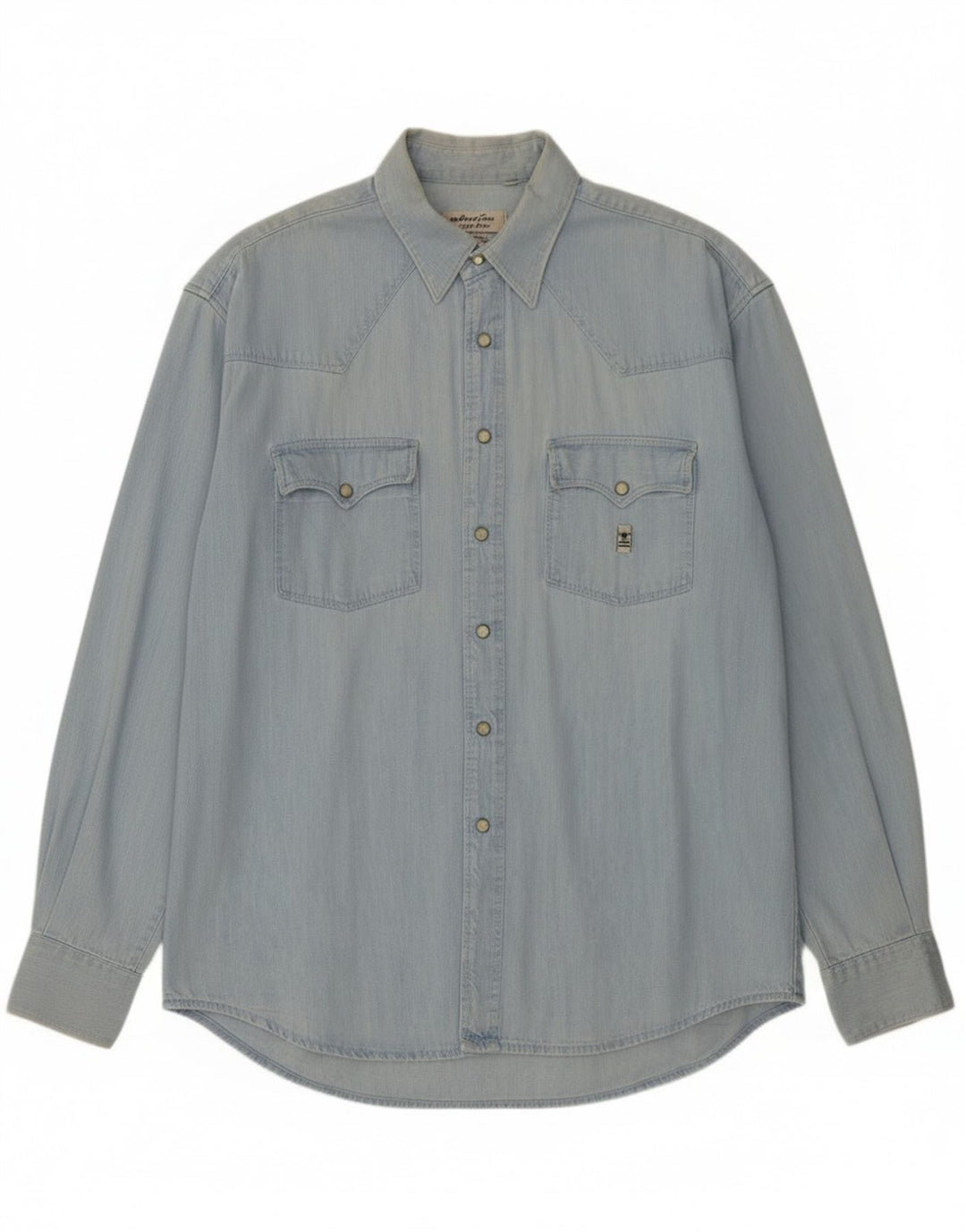 Camicia di jeans da uomo uniforme XL in cotone blu