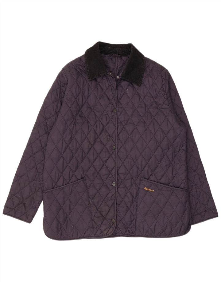 Giacca trapuntata da donna Barbour UK 16 Large Blu Navy in poliammide