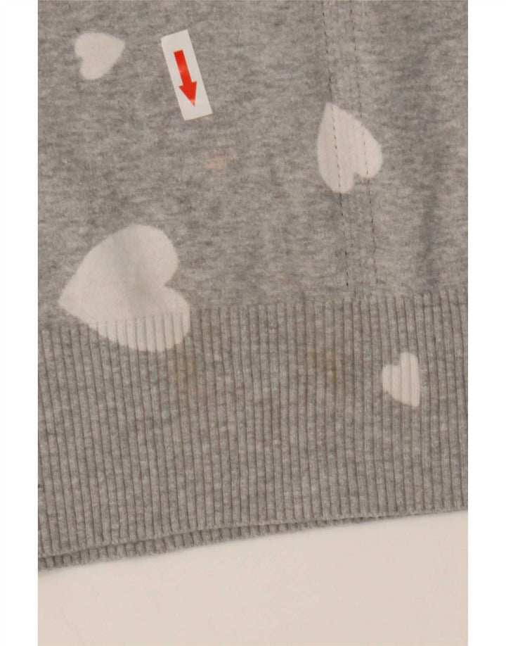 Maglione maglione girocollo da donna Marks & Spencer UK 14 Cuore grigio medio