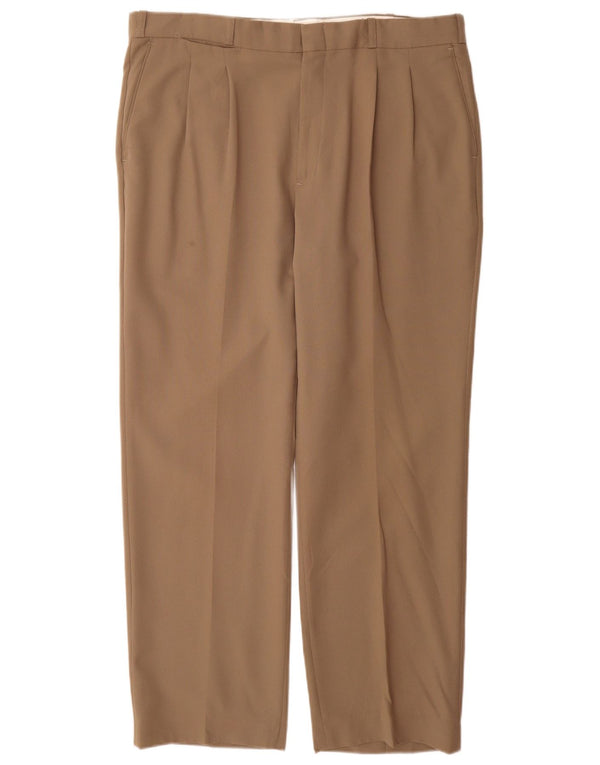 Pantaloni chino con pegging da uomo Farah W38 L31 poliestere beige