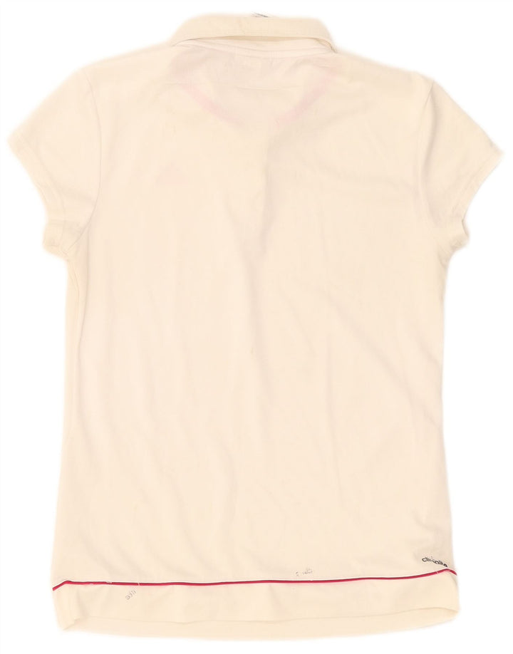 Polo Adidas Climalite da donna UK 8/10 Small Poliestere bianco