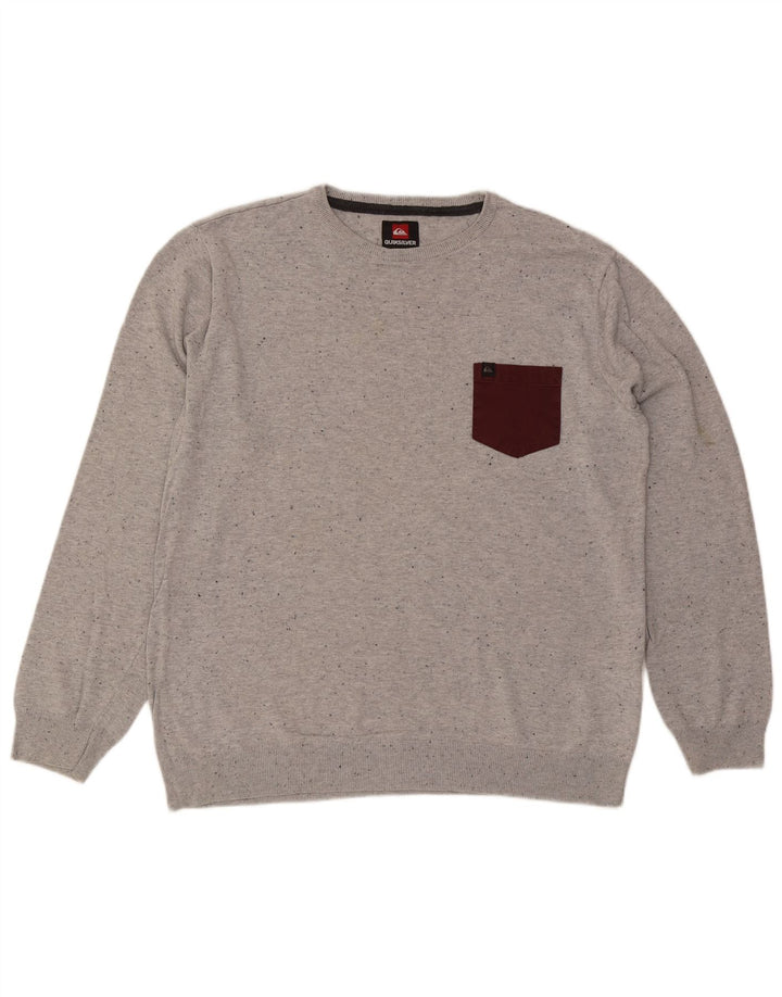 Maglione maglione girocollo da uomo Quiksilver XL in cotone grigio