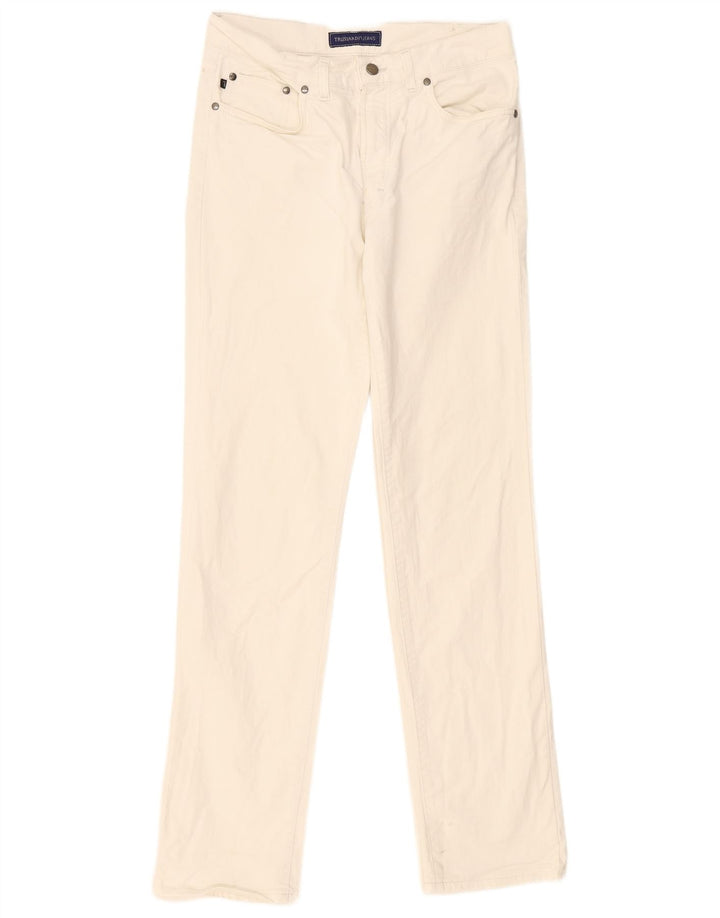 Jeans Dritti Uomo TRUSSARDI W33 L33 Cotone Bianco