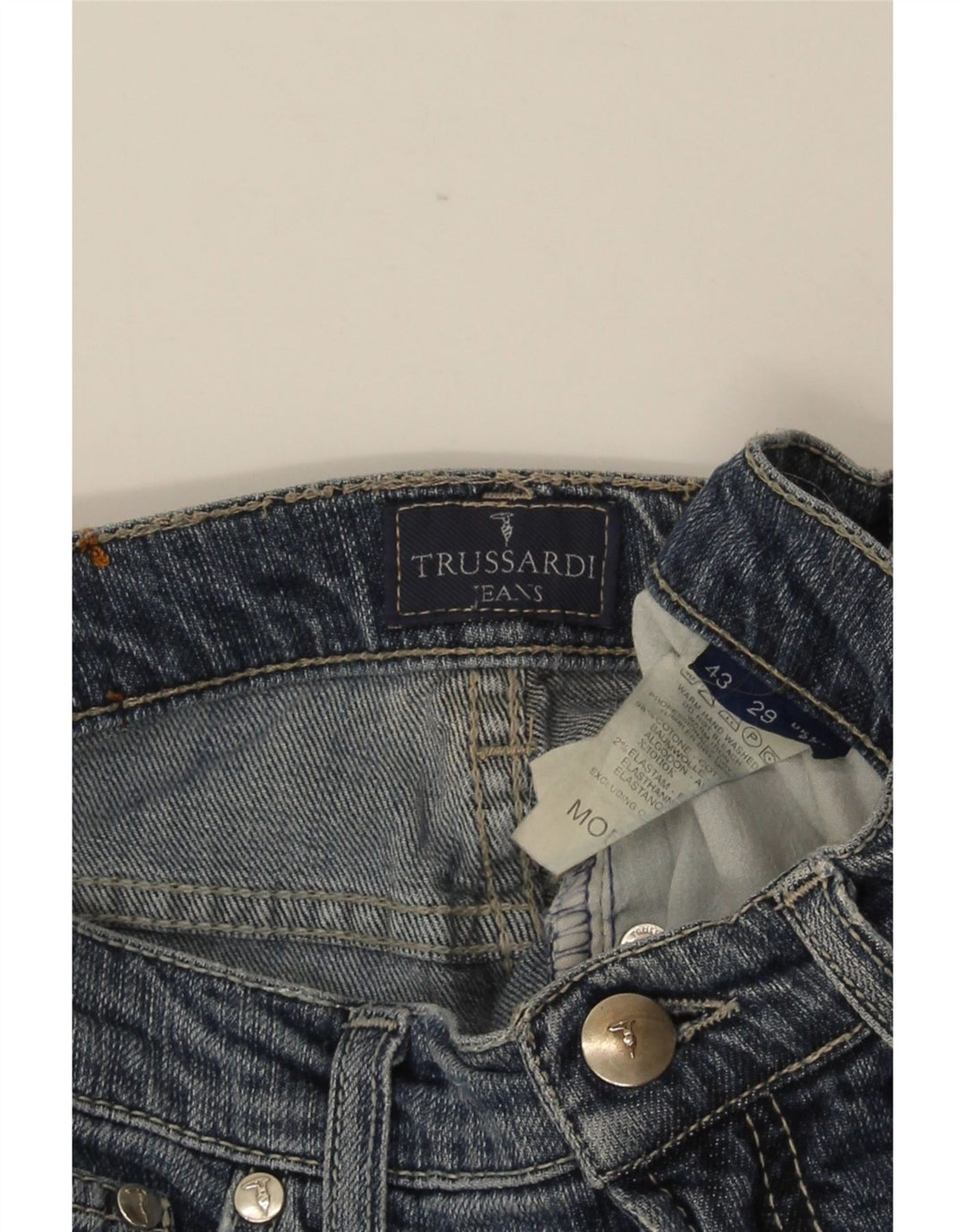 Jeans TRUSSARDI Donna Bootcut W27 L29 Blu Cotone