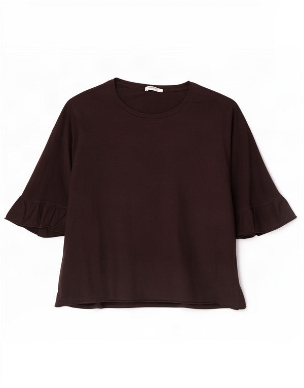 Top Zara Trafaluc da donna manica 3/4 UK 16 grande nero