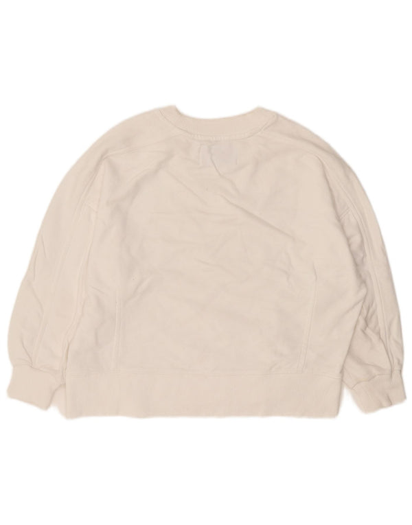 Felpa da donna con maniche a 3/4 Calvin Klein Jeans UK 10 piccola bianca