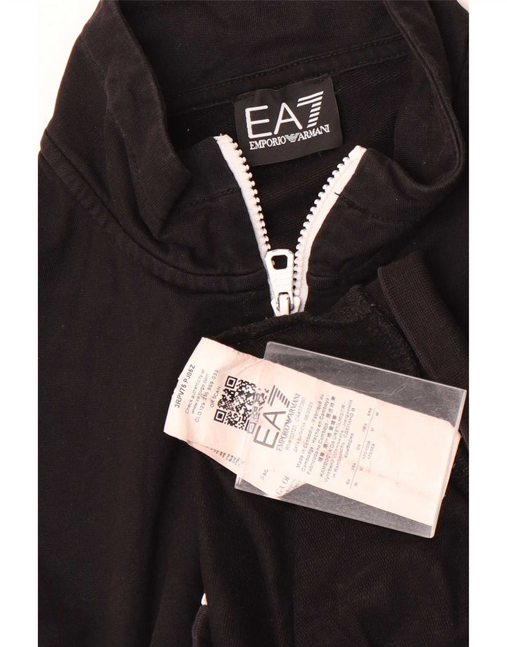 Giacca da tuta grafica da uomo Emporio Armani in cotone nero medio