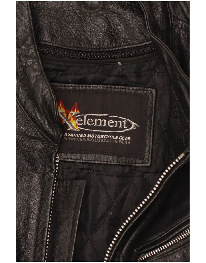 Giacca da motociclista in pelle da uomo Xelement UK 40 Large in pelle nera