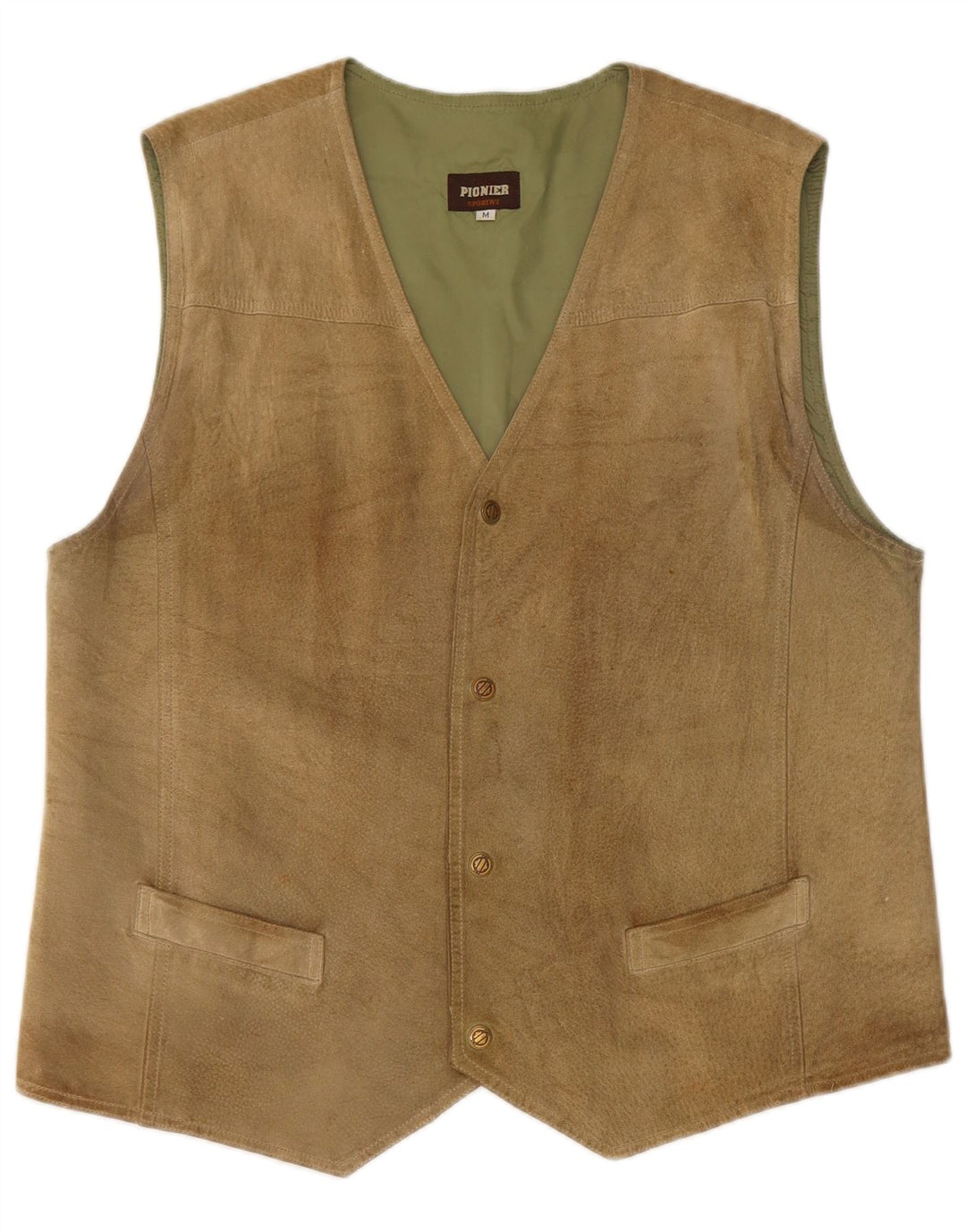 Gilet da uomo in pelle scamosciata Pionier medio kaki
