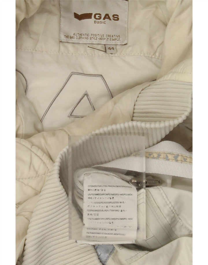 Giacca imbottita con cappuccio da donna Gas IT 44 medio bianco sporco in poliammide