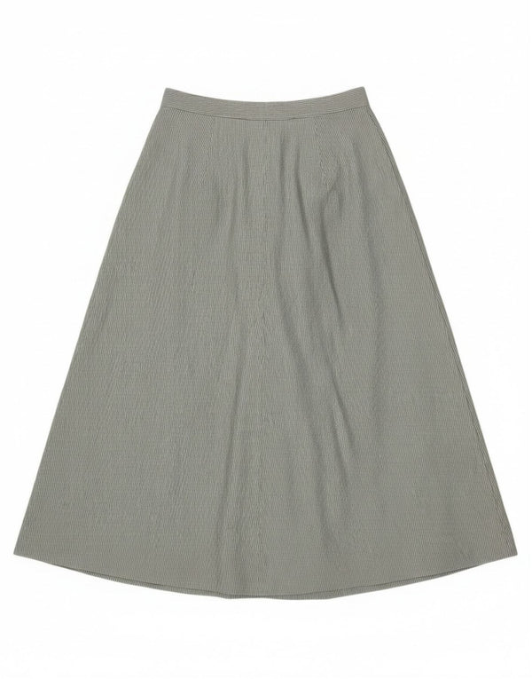 Gonna svasata da donna vintage IT 46 grande W30 poliestere a righe verdi