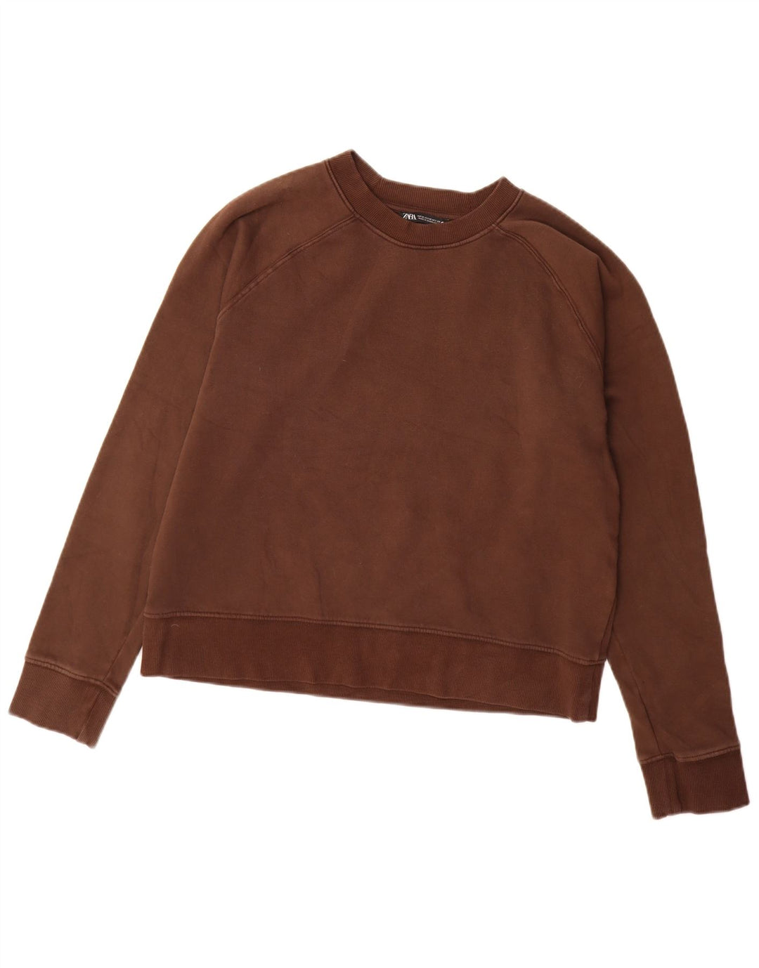 Felpa Zara da donna maglione UK 14 cotone marrone medio
