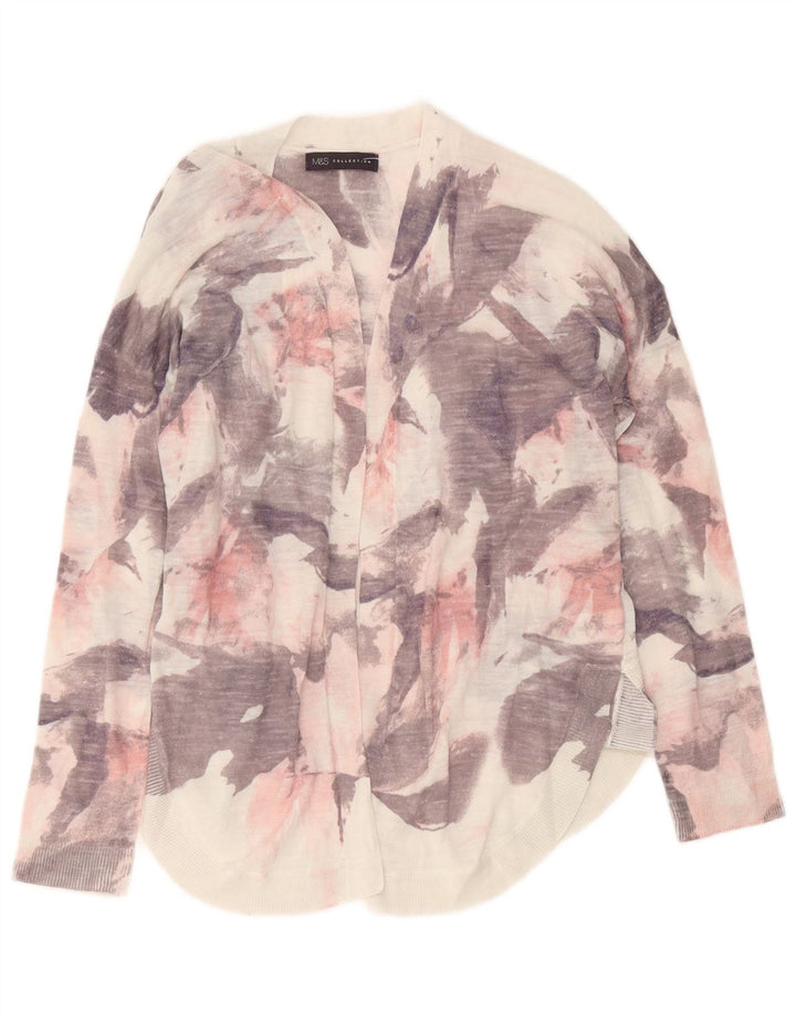 Maglione cardigan da donna con motivo astratto Marks & Spencer UK 14 Rosa medio
